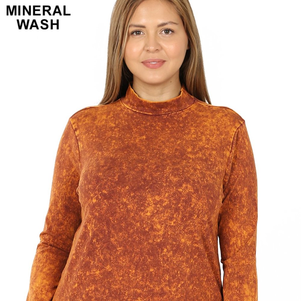 Long Sleeve Mock Neck Top - Plus Size Top